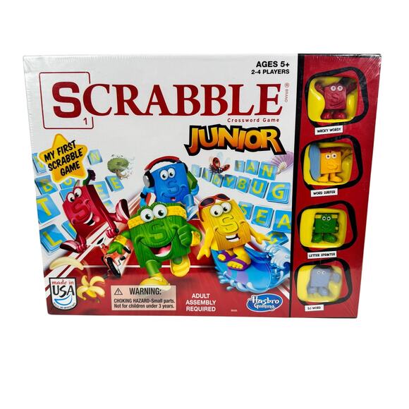 Hasbro Scrabble Junior Crossword Game, Ages 5 and Up - Picture 1 of 10